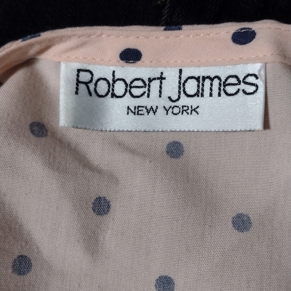 Robert James Top Light Pink and Black Polka Dots Size Small/Med. - Picture 7 of 7
